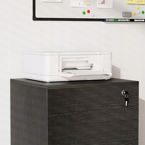 Contenitore da ufficio su ruote con cassetti con serratura, armadio mobile nero