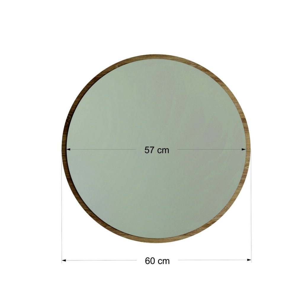 Spongano, Specchio Forma Rotondo, 2.2x60h cm Marrone Noce