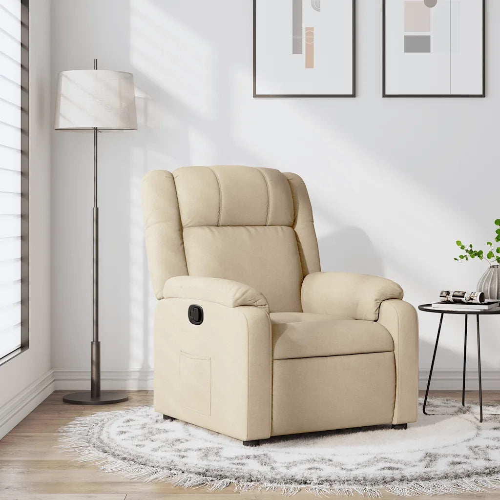 Poltrona Reclinabile in Tessuto Crema 373545