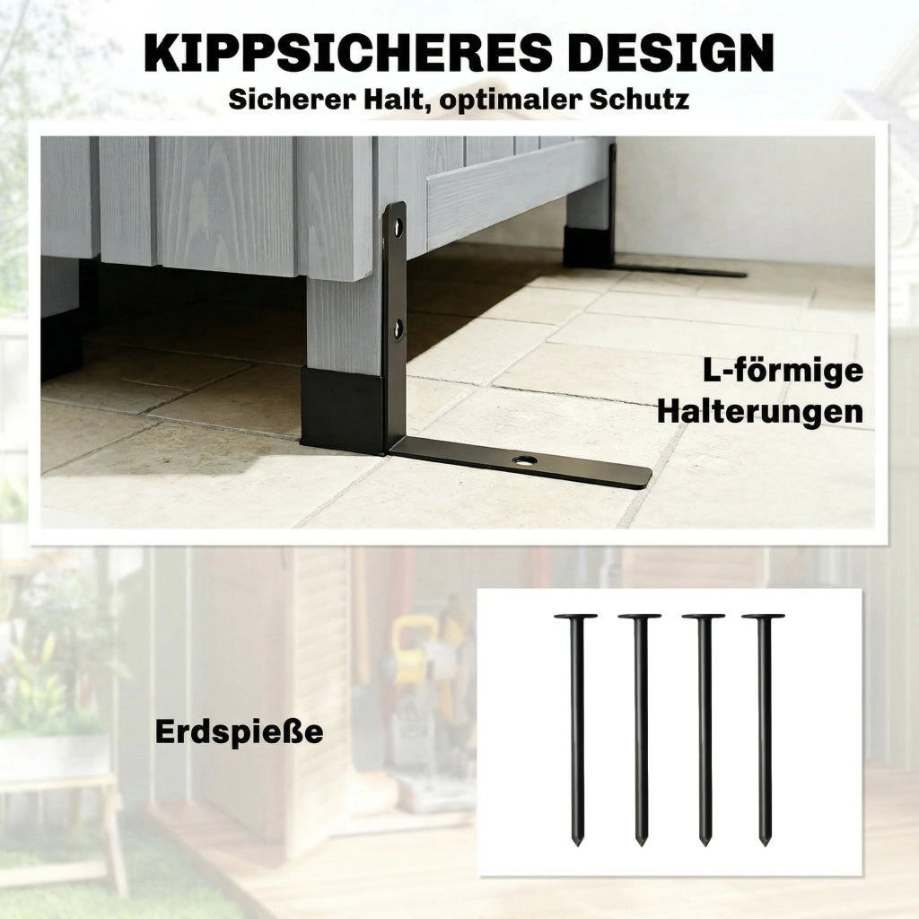 Armadio da Giardino ¨C zephmum ¨C Legno Massello Antracite