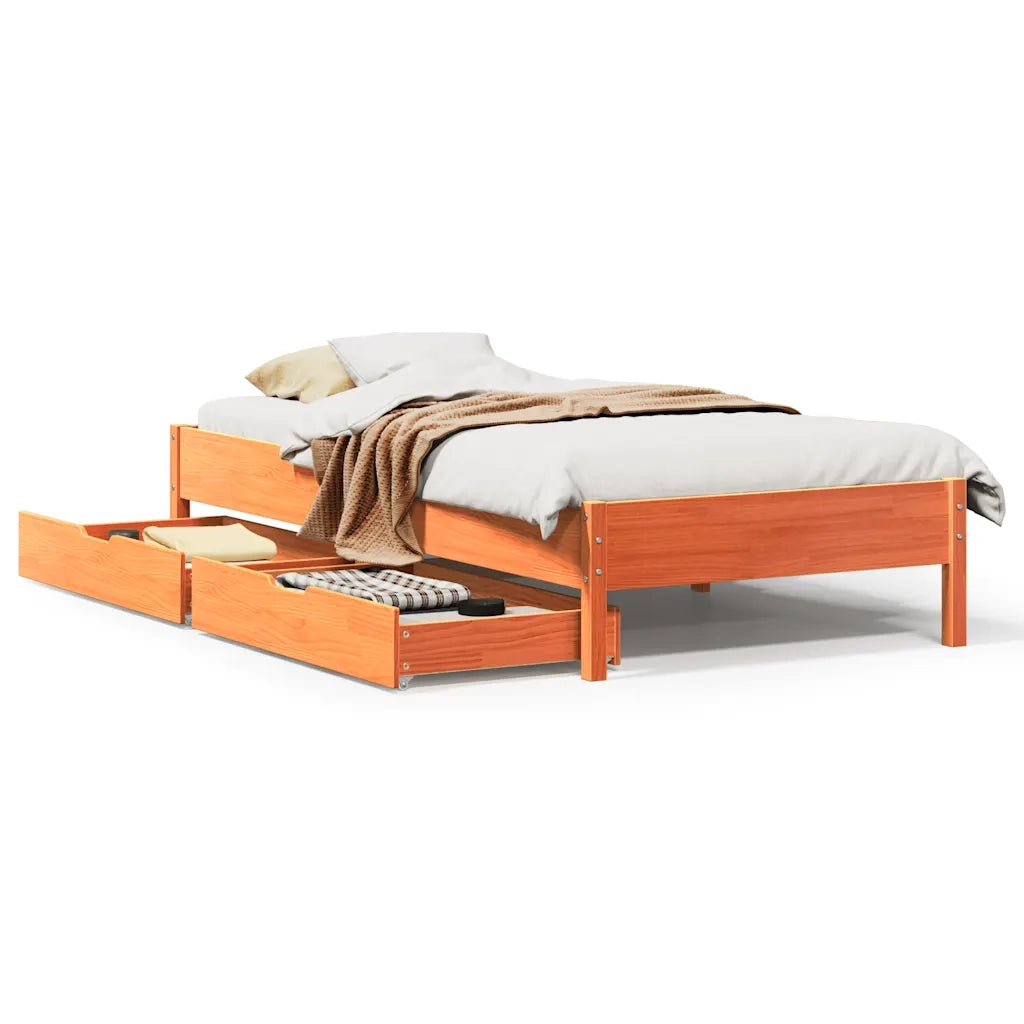 vidaXL Letto senza Materasso Marrone Cera 90x190 cm in Legno di Pino