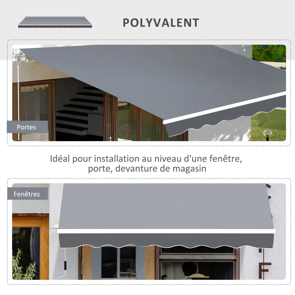 Tendone Manuale Retrattile ¨C Zephmum ¨C Grigio 2.5x2m