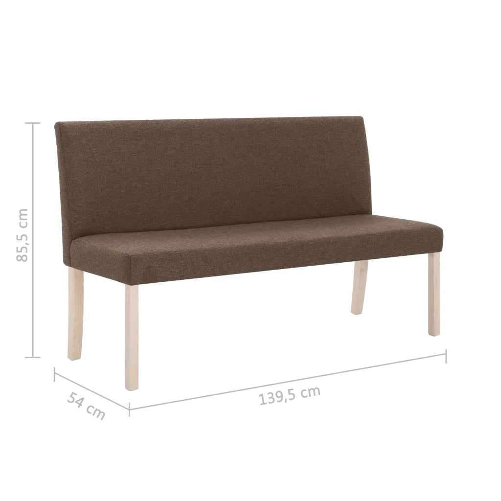 Panca-Sgabello 139,5 cm Marrone in Poliestere