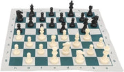 Scacchi - Set di pezzi in plastica - Tabella da scacchi 34 x 34 cm - Borsa di trasporto - Leggero - Sostenibile - Gioco da tavolo