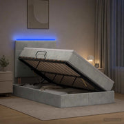 Letto con contenitore LED e materasso Grigio Chiaro 3460122