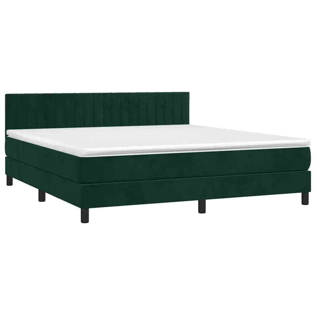 Giroletto a Molle con Materasso Verde Scuro 160x200 cm Vellutocod mxl 99667
