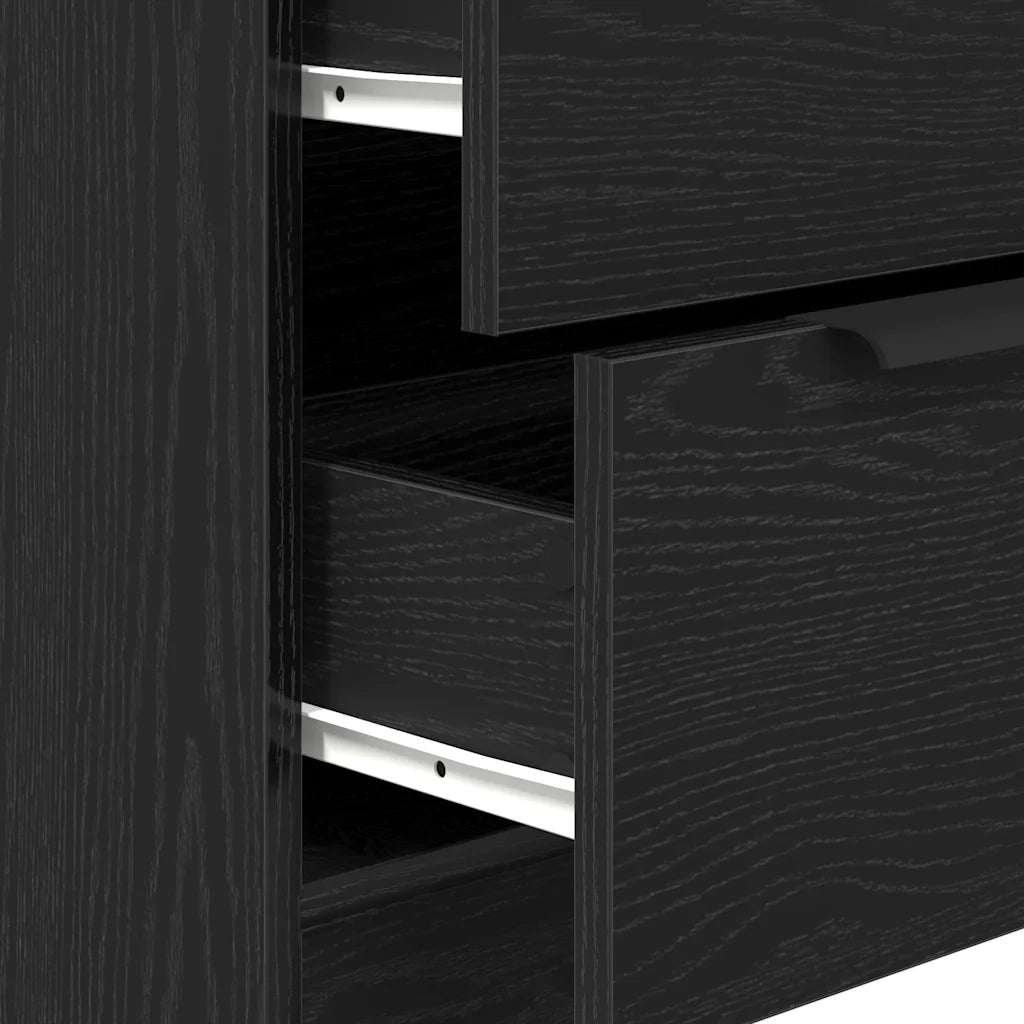 Credenza Rovere Nero 60 x 30 x 70 cm Legno multistrato 862087