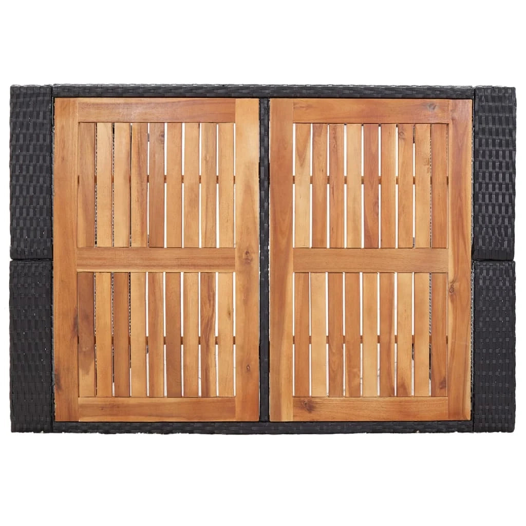 Set da bar 5 pz in polyrattan e legno di acacia nero 02_0013351