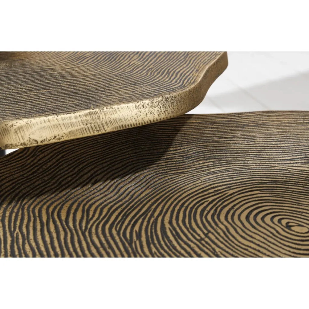 Set di 3 tavolini impilabili NERA dorati e neri - design chic contemporaneo