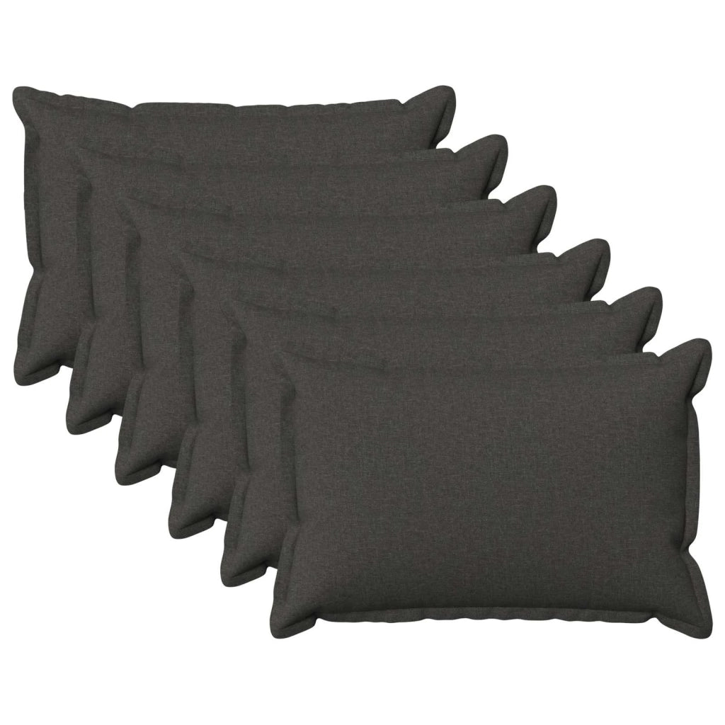 Federa 6 pcs HOUTEN Grigio Scuro 30 x 50 cm Lino 916042