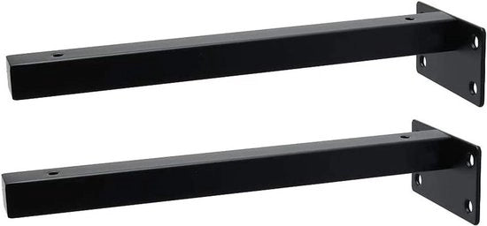Bracciali oscillanti per assi 8 pollici - Supporti per assi da parete a carico pesante - Correggiatori industriali decorativi - Nero 2 pezzi