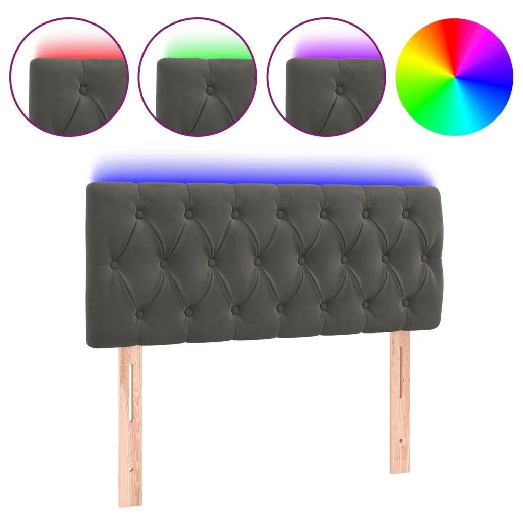 Testiera a LED Grigio Scuro 100x7x78/88 cm in Velluto 3121991