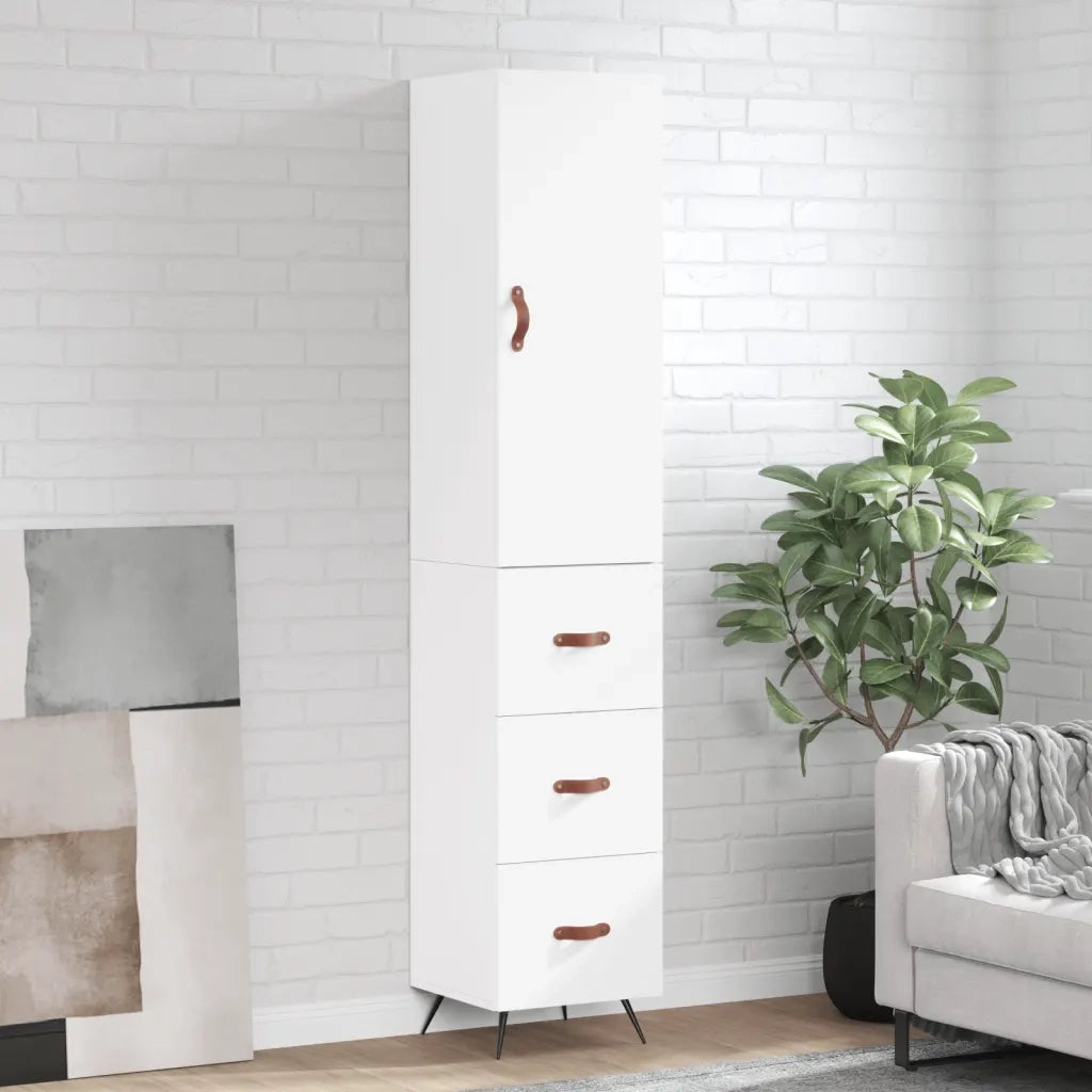 Credenza Bianca 34,5x34x180 cm in Legno Multistrato 3198825