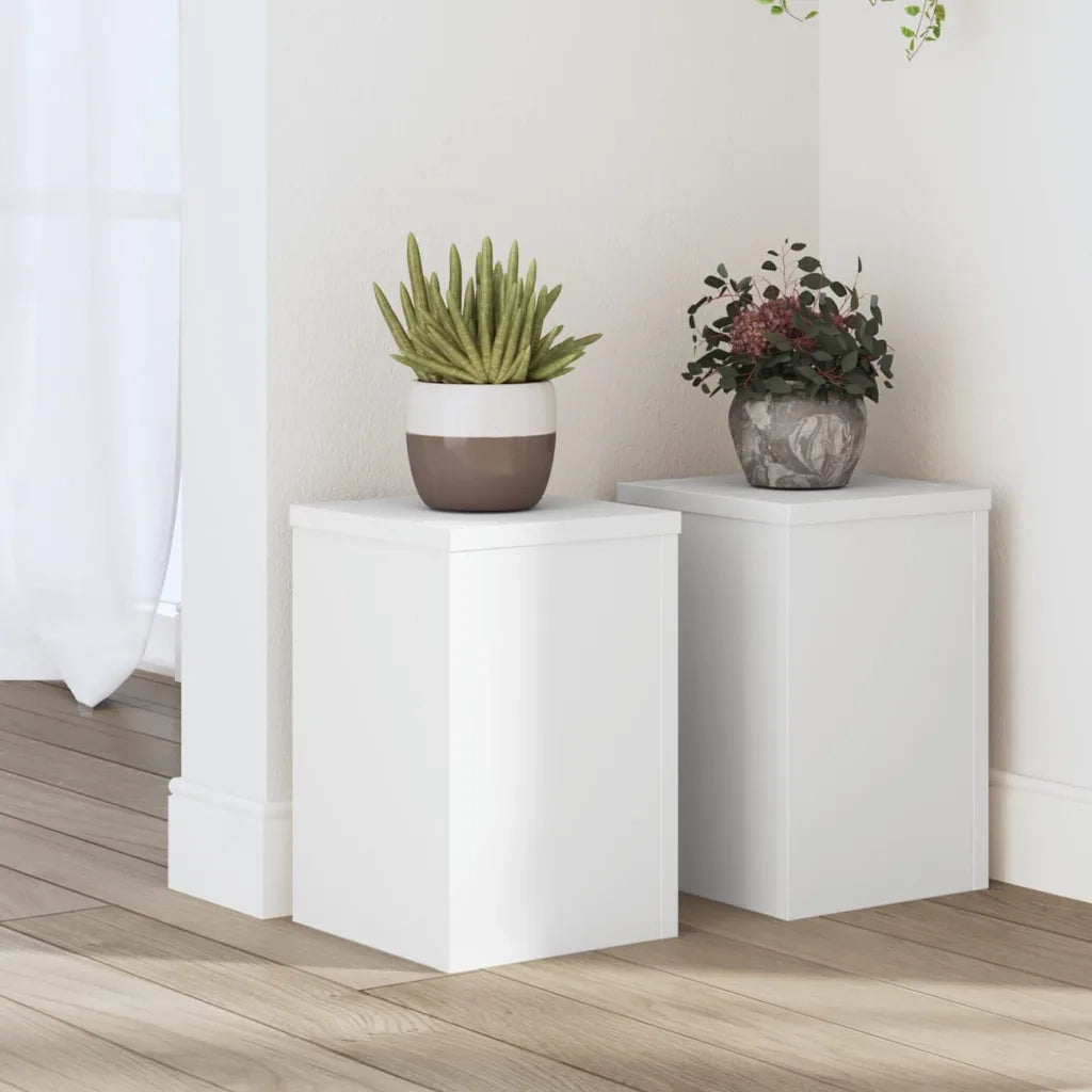 Supporti per piante | Sostegno per piante 2 pz Bianchi 20x20x30 cm Legno Multistrato