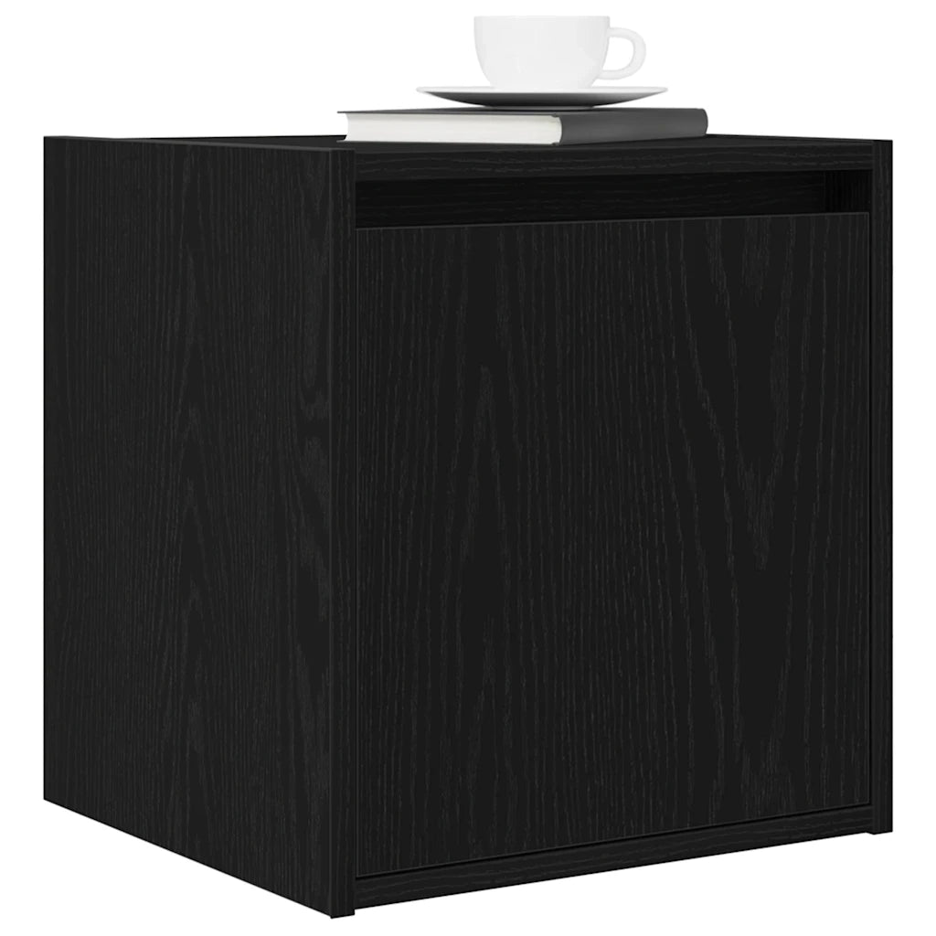Comodino a Muro Rovere Nero 38x34x40 cm 861231