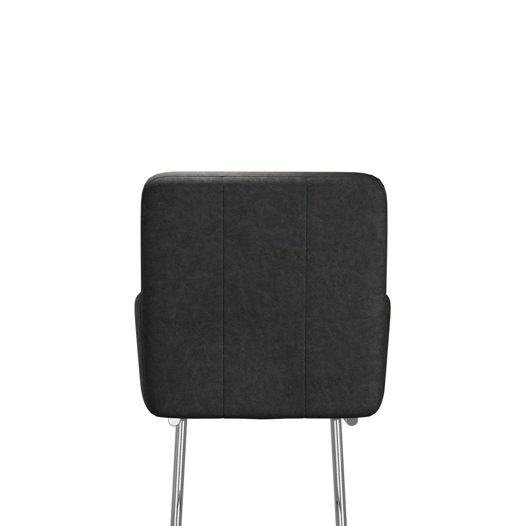 Set di 2 sedie da pranzo con schienale a Z in similpelle PU e metallo; nero