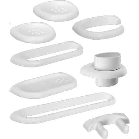 SET BAGNO 8 PEZZI 'VELA' Colore bianco - SANIPLAST