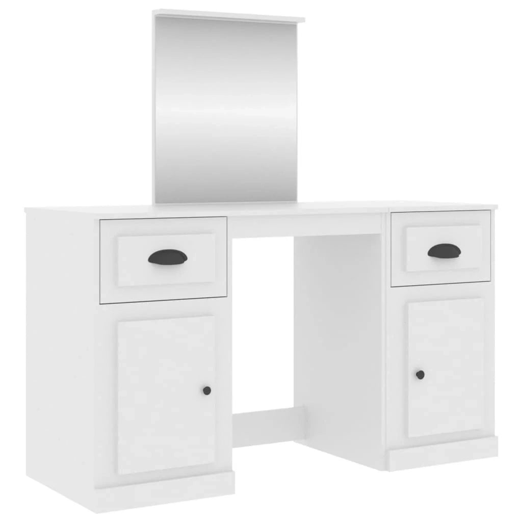 Toeletta di design con mobiletto portaoggetti e specchio 130 x 50 x 132,5 cm bianco 02_0006414