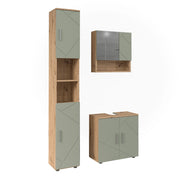 Vicco Set di mobili da bagno Verde salvia 3 parti