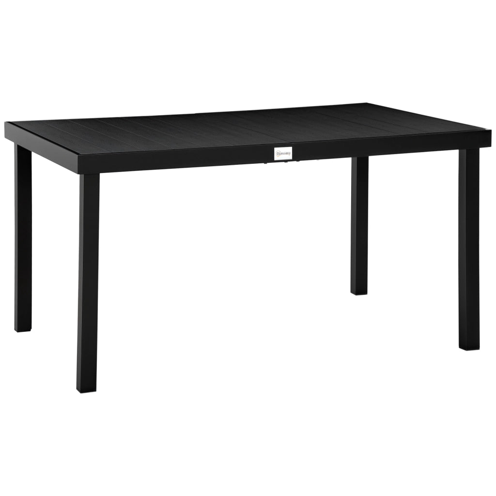 Tavolo da pranzo per 6 persone ¨C zephmum ¨C nero, alluminio e plastica, 140x90x74 cm