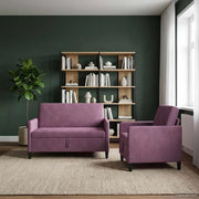 Set di Divani con Storage 2 pz Viola Poliestere 3429175