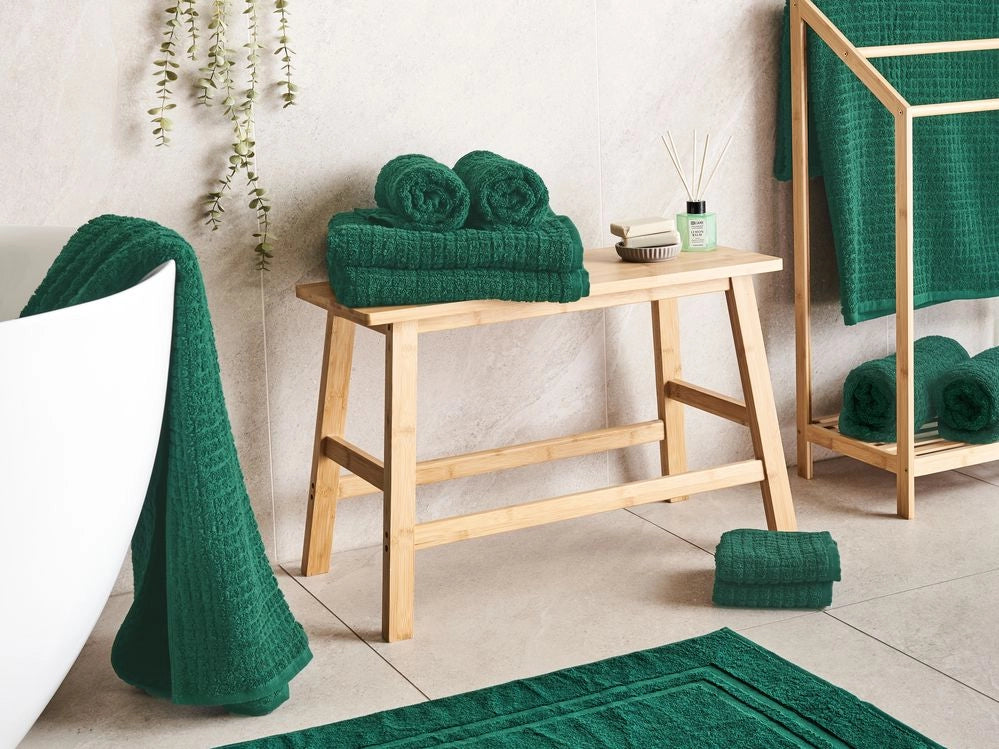 Set di 11 asciugamani Verde in cotone per ospiti Asciugamano da bagno e tappetino da bagno