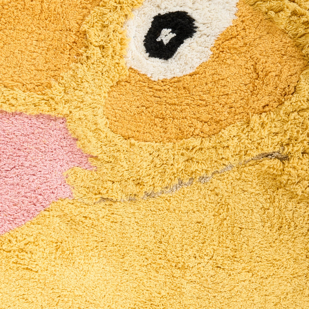 Tappeto per bambini giallo in cotone tufted a forma di anatra 95 x 120 cm