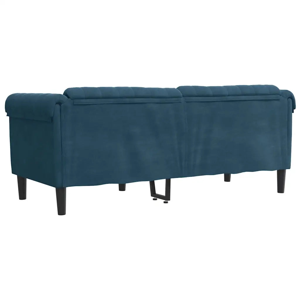 Divano | Divano da soggiorno | Sofa a 2 Posti Blu in Velluto