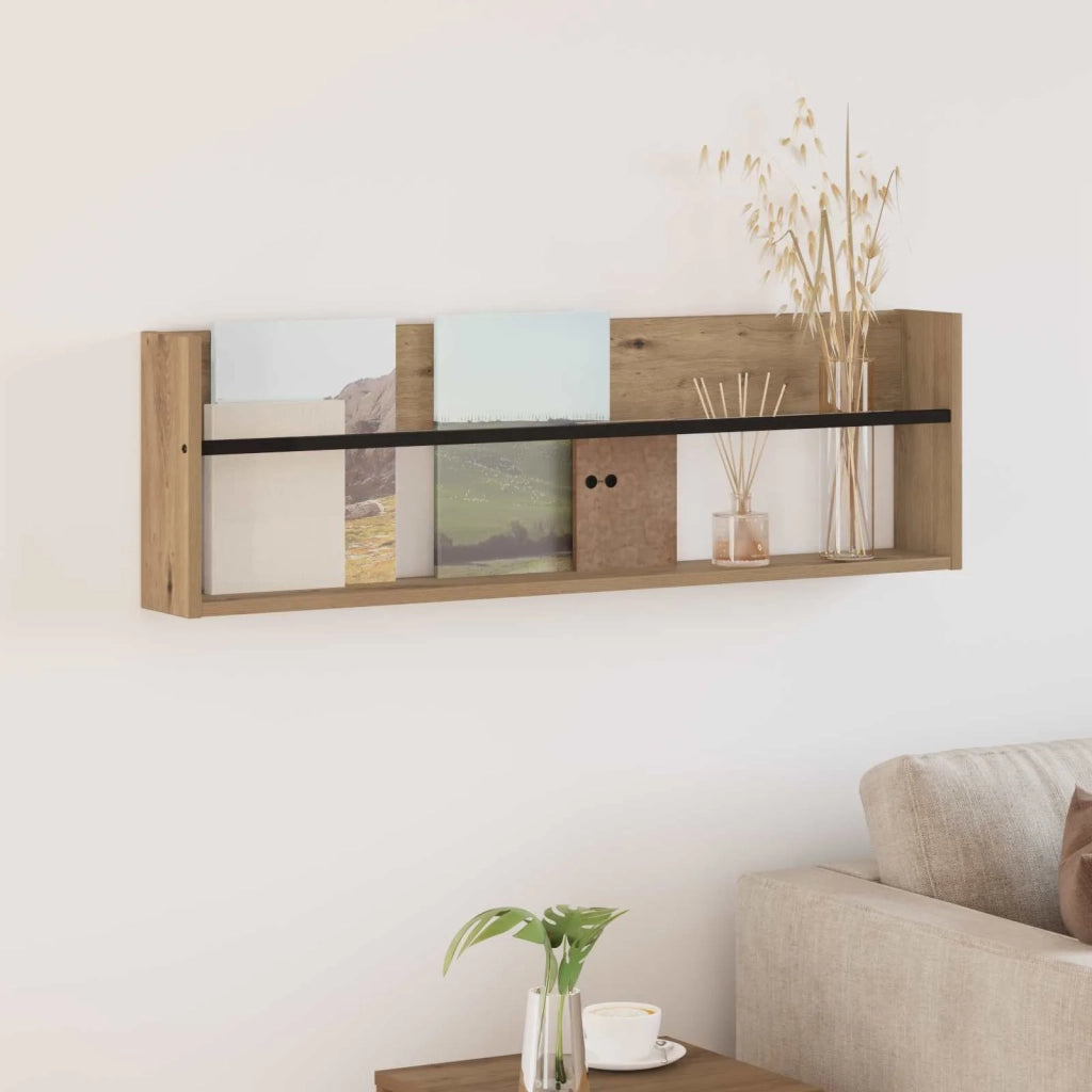Scaffale per riviste Rovere artigianale 100 x 12 x 30 cm CFW7365362