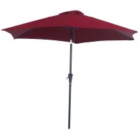 Ombrellone da Giardino 2.6x2.4 m con Manovella e Testa Inclinabile, in Alluminio e Poliestere
