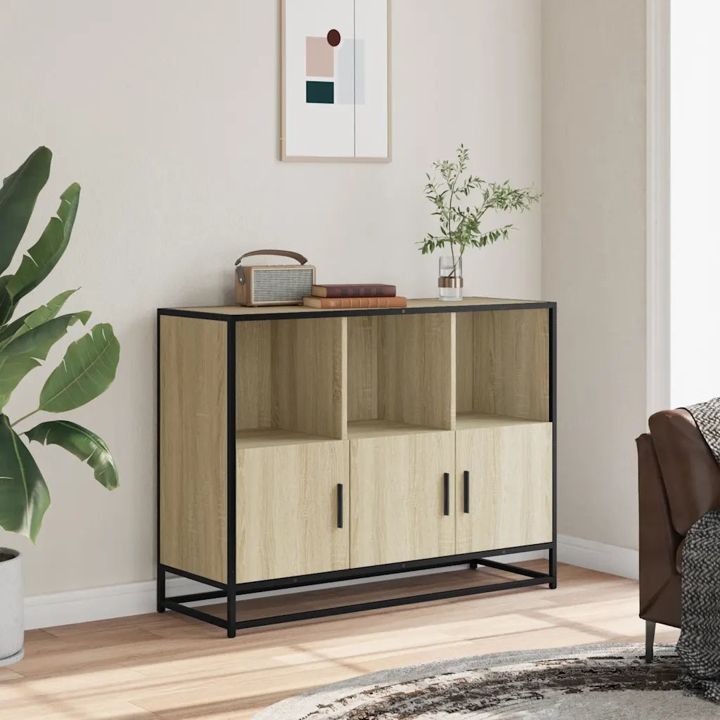 Credenza Rovere Sonoma 100x35x76 cm in Legno Multistrato