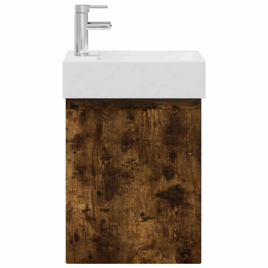 Mobile bagno con rubinetto Rovere Fumo 45,5 x 22,5 x 84 cm 889446