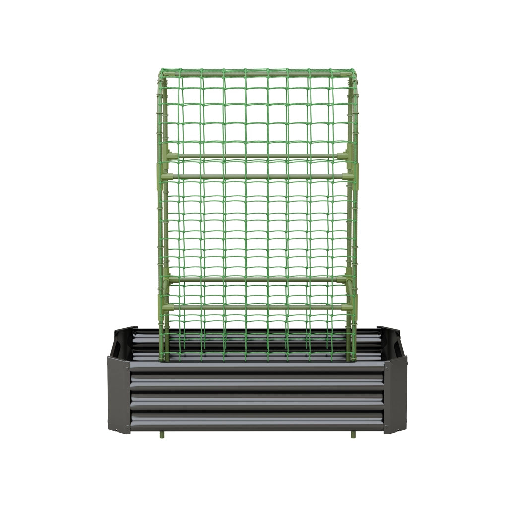 Fioriera con grigliato in metallo zincato per orto, verdure, erbe e fiori nera 120 × 60 × 150 cm