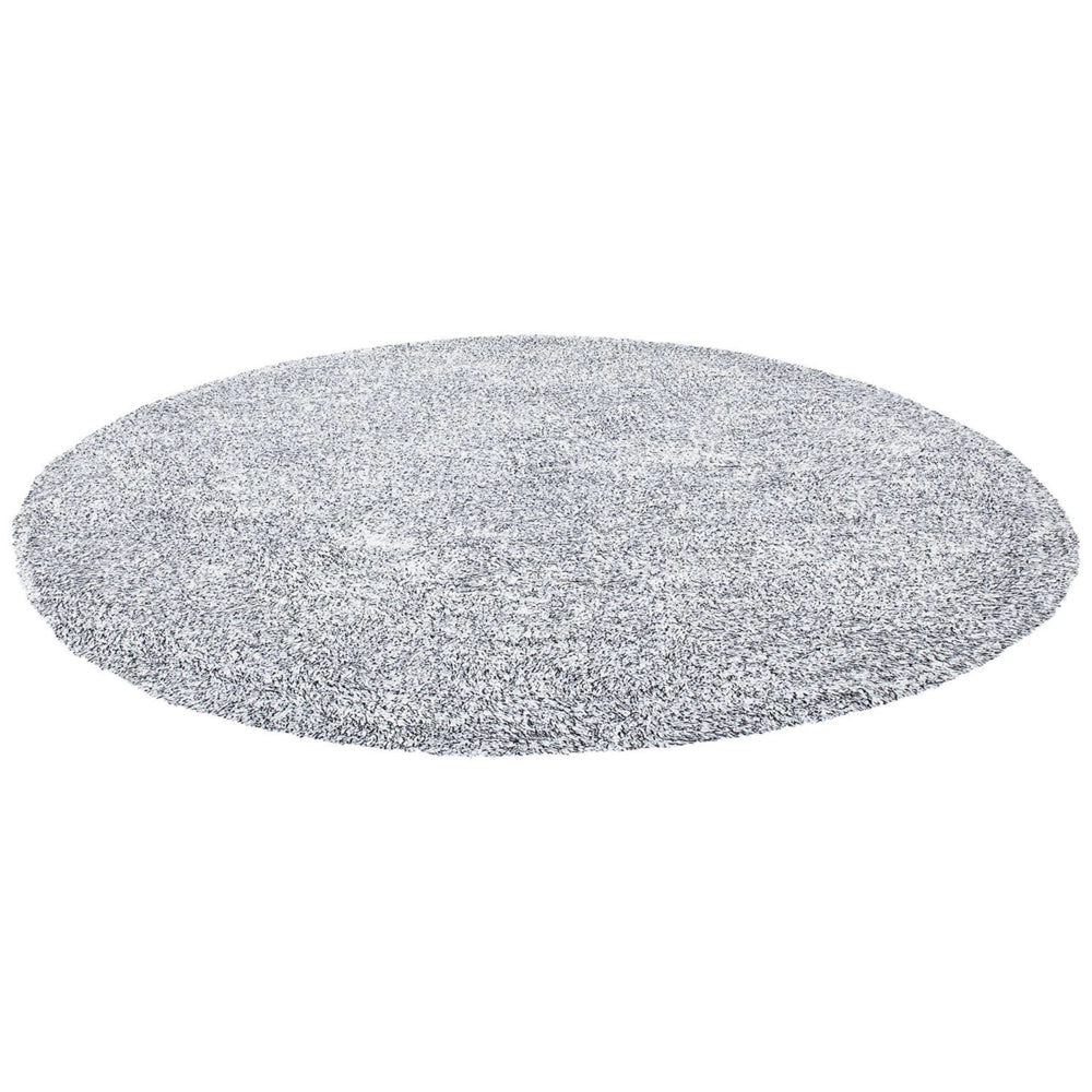 Tappeto shaggy grigio melange 140 cm moderno tappeto rotondo trapuntato a pelo lungo