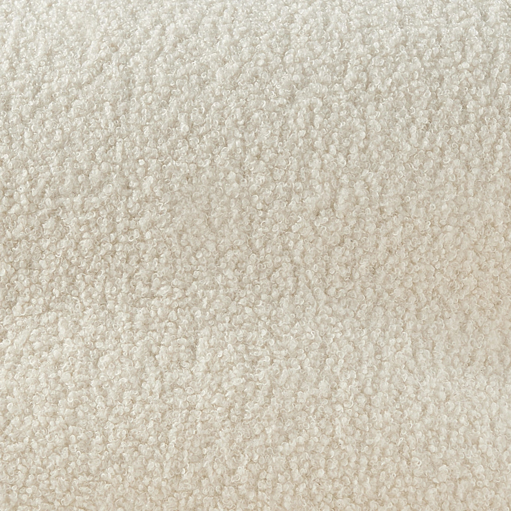 Divano Bianco Boucle Gambe in metallo 210 x 90 cm con cuscini Retro