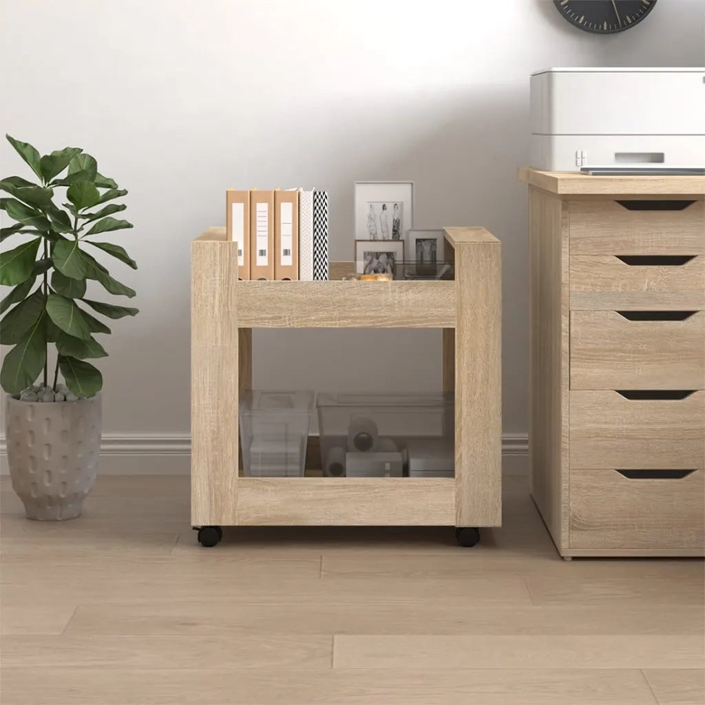Carrello Scrivania rovere sonoma 60x45x60 cm Legno Multistrato cod mxl 34712