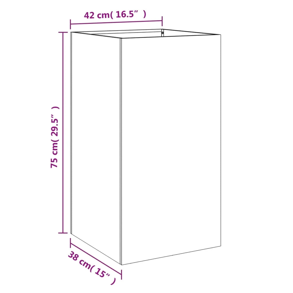 Fioriera Antracite 42x38x75 cm in Acciaio 841579