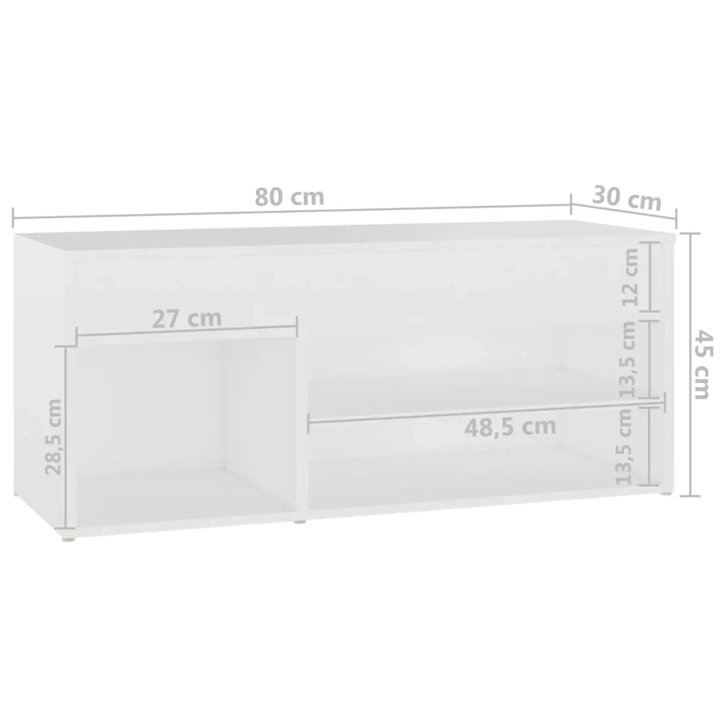 Panca portascarpe/stivali cassettiera scaffale mobiletto portaoggetti per ingresso 80 x 30 x 45 cm legno ingegnerizzato bianco 02_0022891
