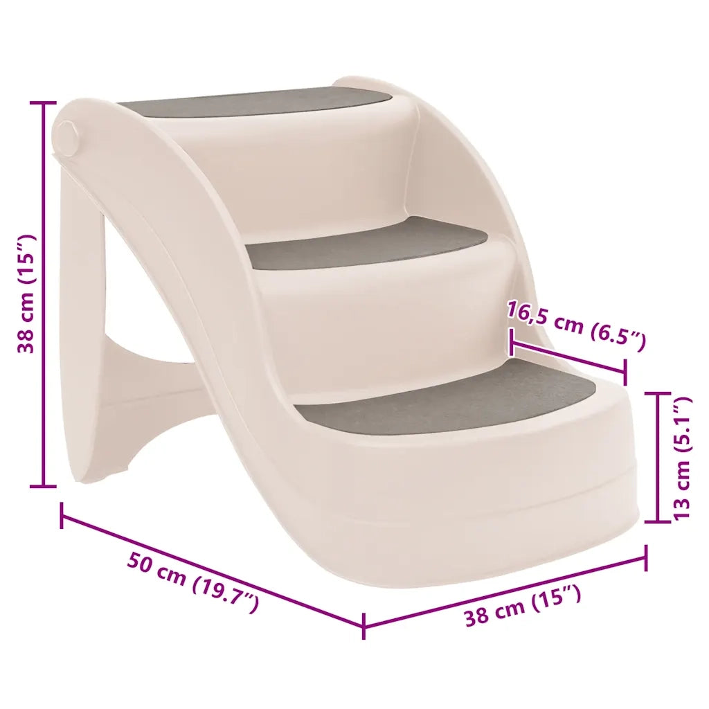 Scala per Cani Pieghevole con 3 Gradini 50x38x38 cm in Plastica CFW6604386