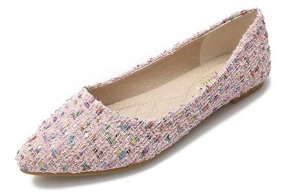 Pantofole a balletto senza lacci - Donna - Rosa - Taglia 41 EU - Pumps eleganti - Scarpe comode per dolly