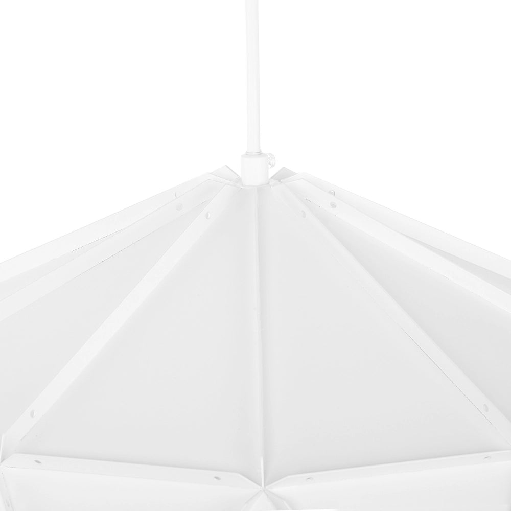 Lampadario in Metallo di colore Bianco con Paralume Semicircolare Design Industriale Moderno