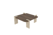 Tavolino in legno "Afrolli" - 90 x 90 x 35 cm - Marrone