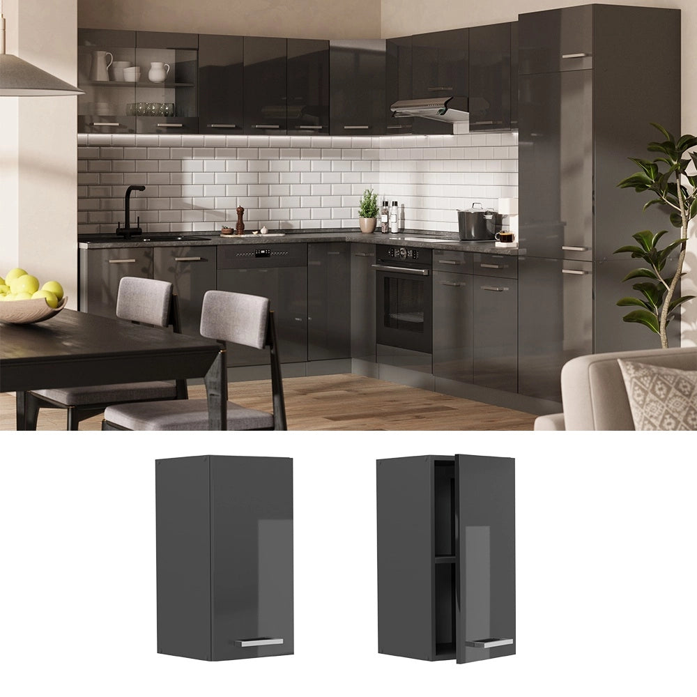 Pensile da cucina R-Line Antracite lucido/Antracite 30 cm Vicco