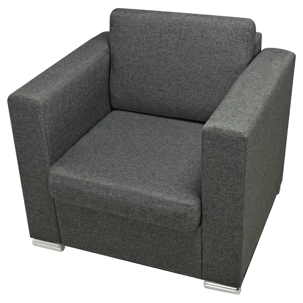 3 Pz Set di Divani in Stoffa Grigio Scuro 274215