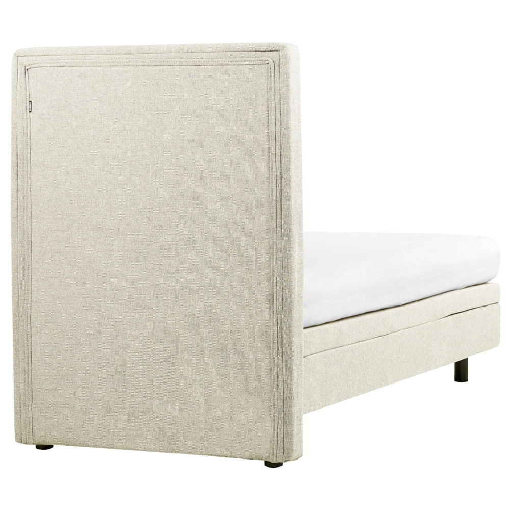Letto Tessuto Beige chiaro Elettrico Regolabile con Telecomando 90 x 200 cm
