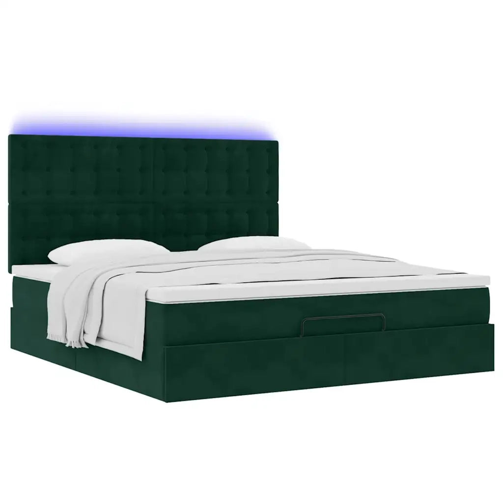 vidaXL Struttura Letto Pouf con Materassi 180x200 cm Velluto