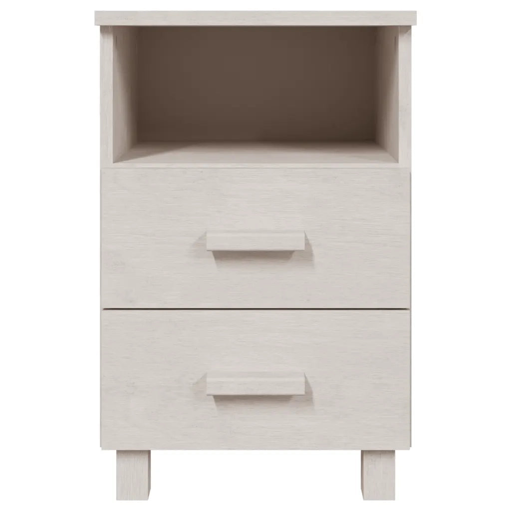 Comodini HAMAR 2 pz Bianchi 40x35x62 cm in Legno di Pino 340417