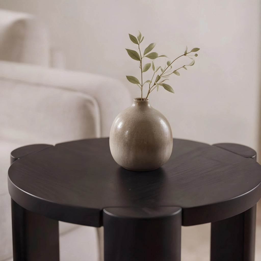 Tavolino in legno massiccio di mango nero VORI