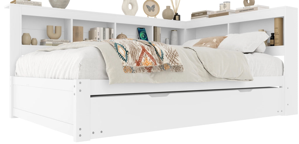 Letto divano con letto estraibile in MDF e pino 140x200 cm