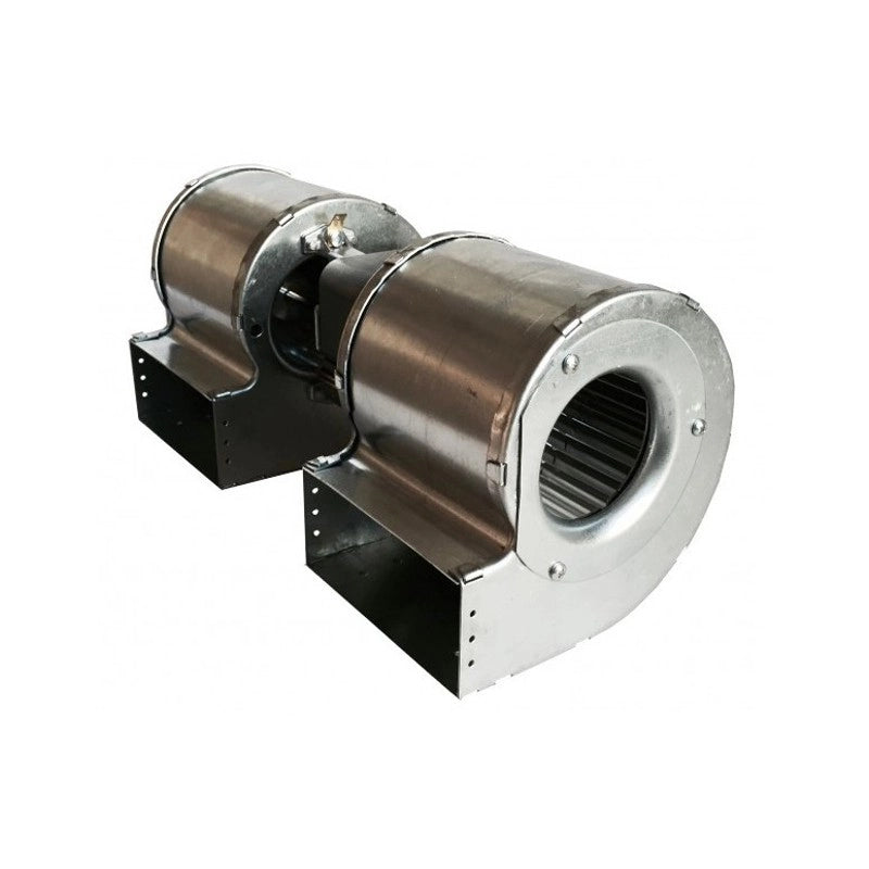 Ventilatore centrifugo Doppia aspirazione EMMEVI FERGAS 207700 CFD-da 80X83-35; per Stufa a Pellet - Lungo 303 mm Bocchette 2 x 108x50mm
